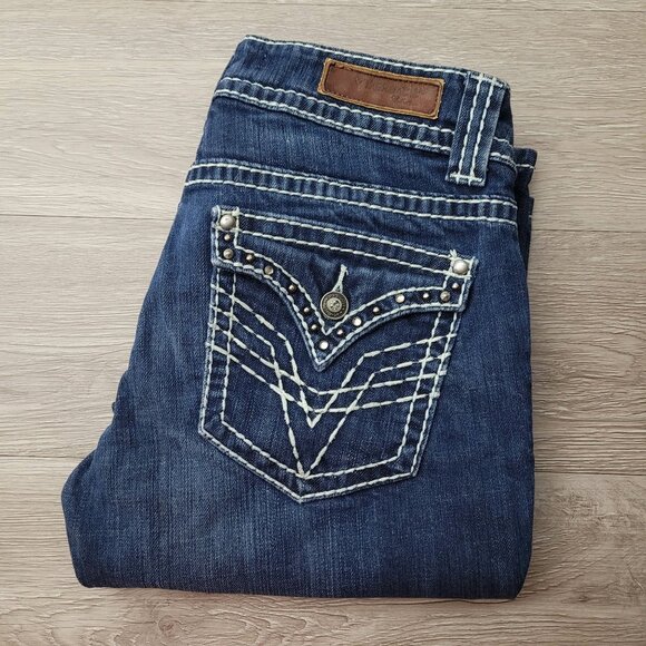 Vigoss Jeans Size 27 Fit Capri Button Flap Pockets Low Rise Embellished - Picture 3 of 10